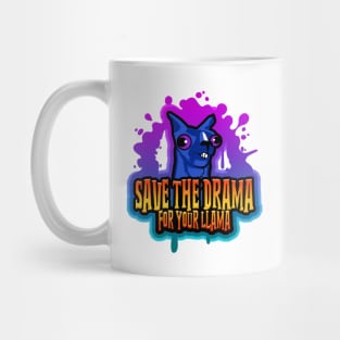 Save The Drama For Your Llama Splatter Blue Mug